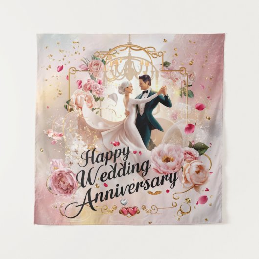 Happy Wedding Anniversary Mural #6 Wandteppich (Vorderseite)