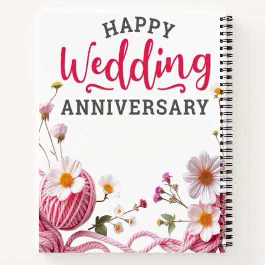 Happy wedding anniversary  notizblock (Rückseite)