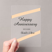 Happy wedding anniversary orange pastel lines name acryleinladungen (Insitu (Handheld))