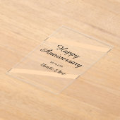 Happy wedding anniversary orange pastel lines name acryleinladungen (Ablage )