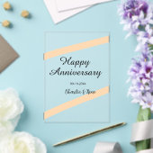 Happy wedding anniversary orange pastel lines name acryleinladungen (In Situ (Hochzeit))