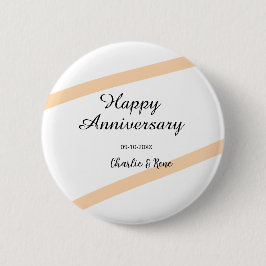Happy wedding anniversary orange pastel lines name button