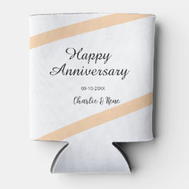 Happy wedding anniversary orange pastel lines name dosenkühler