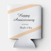 Happy wedding anniversary orange pastel lines name dosenkühler (Rückseite)