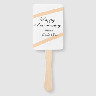 Happy wedding anniversary orange pastel lines name fächer