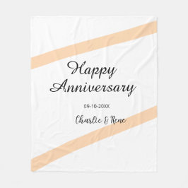 Happy wedding anniversary orange pastel lines name fleecedecke