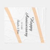 Happy wedding anniversary orange pastel lines name fleecedecke (Vorderseite (Horizontal))