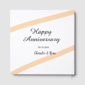 Happy wedding anniversary orange pastel lines name gästebuch (Rückseite)