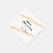 Happy wedding anniversary orange pastel lines name serviette (Ecke)