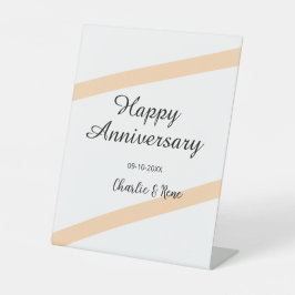 Happy wedding anniversary orange pastel lines name sockelschild