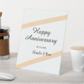 Happy wedding anniversary orange pastel lines name sockelschild (In SItu)