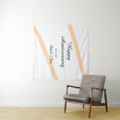 Happy wedding anniversary orange pastel lines name wandteppich (Beispiel (Horizontal))