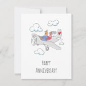 Happy Wedding Anniversary Red Heart Couple Card (Vorderseite)