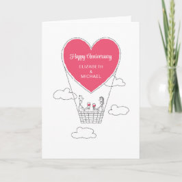 Happy Wedding Anniversary Red Heart Verheirateten Karte