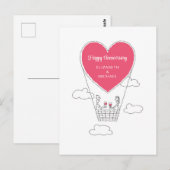 Happy Wedding Anniversary Red Heart Verheirateten  Postkarte (Vorne/Hinten)