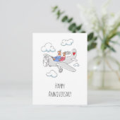 Happy Wedding Anniversary Red Heart Verheirateten Postkarte (Stehend Vorderseite)