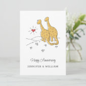 Happy Wedding Anniversary Verheiratet Dinosaurier (Stehend Vorderseite)