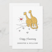 Happy Wedding Anniversary Verheiratet Dinosaurier (Vorne/Hinten)
