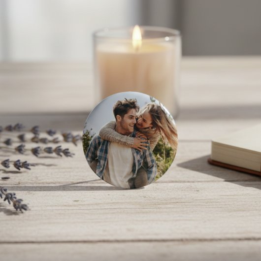 Happy Wedding Couple Photo Button