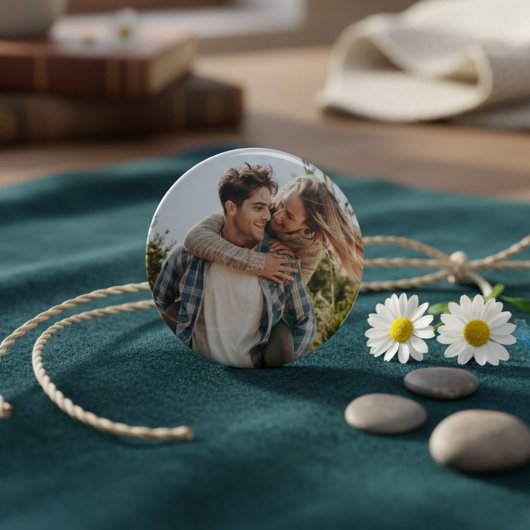 Happy Wedding Couple Photo Button