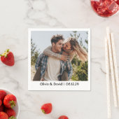 Happy Wedding Couple Photo Serviette (Beispiel)