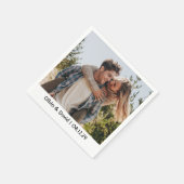 Happy Wedding Couple Photo Serviette (Ecke)