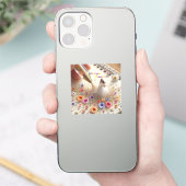 Happy Wedding Cut Vinyl Sticker (Telefon)