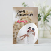 Happy Wedding Day Dankeskarte (Stehend Vorderseite)