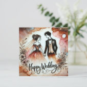 Happy Wedding Day Karte (Stehend Vorderseite)