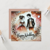 Happy Wedding Day Karte (Vorderseite/Rückseite Beispiel)