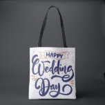 Happy Wedding Day Tote Bag - Romantisches Geschenk Tasche<br><div class="desc">Feiern Sie ihren besonderen Tag mit dieser wunderschön gestalteten Totentasche "Happy Wedding Day" - eine perfekte Mischung aus Charme und Praxisnähe. Egal, ob Sie es einer Braut, einem Bräutigam, einer Brautjungfrau oder als nachdenkliche Hochzeitsfeier Gunst geben, diese elegante Tasche ist ein Sake, den sie tatsächlich benutzen und Liebe. Diese Tote-Tasche...</div>