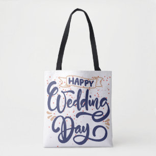 Happy Wedding Day Tote Bag - Romantisches Geschenk Tasche