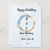 Happy Wedding Einladung (Vorderseite)