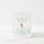 Happy Wedding Frosted Glass Coffee Mug Mattglastasse (Mittel)