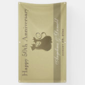 Happy Wedding Gold Jubiläum , Cat Couple Banner (Vertikal)