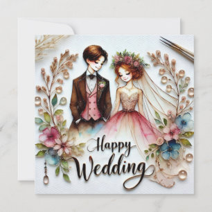Happy Wedding Greeting Liebe Cards Karte
