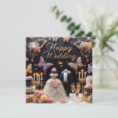 Happy Wedding Grußkarten Einladung (Stehend Vorderseite)
