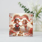 Happy Wedding Grußkarten Einladung (Stehend Vorderseite)