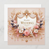 Happy Wedding Grußkarten Feiertagskarte (Vorne/Hinten)