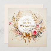 Happy Wedding Grußkarten Feiertagskarte (Vorne/Hinten)