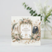 Happy Wedding Grußkarten Feiertagskarte (Stehend Vorderseite)