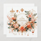 Happy Wedding Grußkarten Feiertagskarte (Vorne/Hinten)