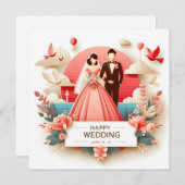 Happy Wedding Grußkarten Feiertagskarte (Vorne/Hinten)