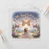 Happy Wedding Grußkarten Karte (Vorderseite/Rückseite Beispiel)