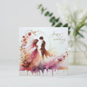 Happy Wedding Grußkarten Karte (Stehend Vorderseite)