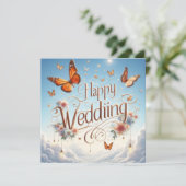 Happy Wedding Grußkarten Karte (Stehend Vorderseite)