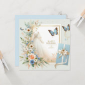 Happy Wedding Grußkarten Karte (Vorderseite/Rückseite Beispiel)