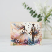 Happy Wedding Grußkarten Postkarte (Stehend Vorderseite)