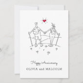 Happy Wedding Hiking Jubiläum Rotes Herz (Vorderseite)