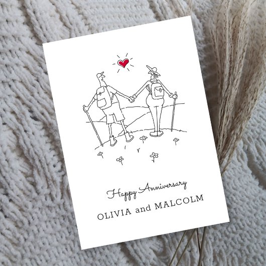 Happy Wedding Hiking Jubiläum Rotes Herz